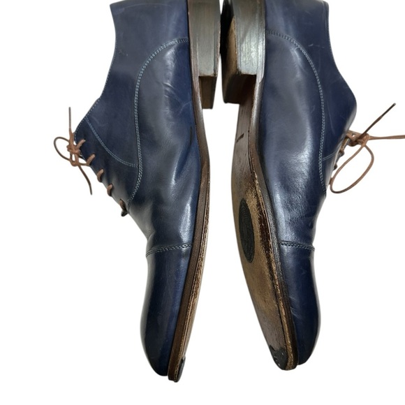 Awl & Sundry Men\'s Blue and Brown Suede Shoes,
